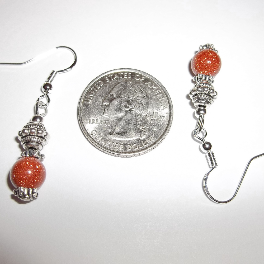 Earrings Sandstone Orange Sparkly Dangle NWT 4092 - Picture 3 of 8